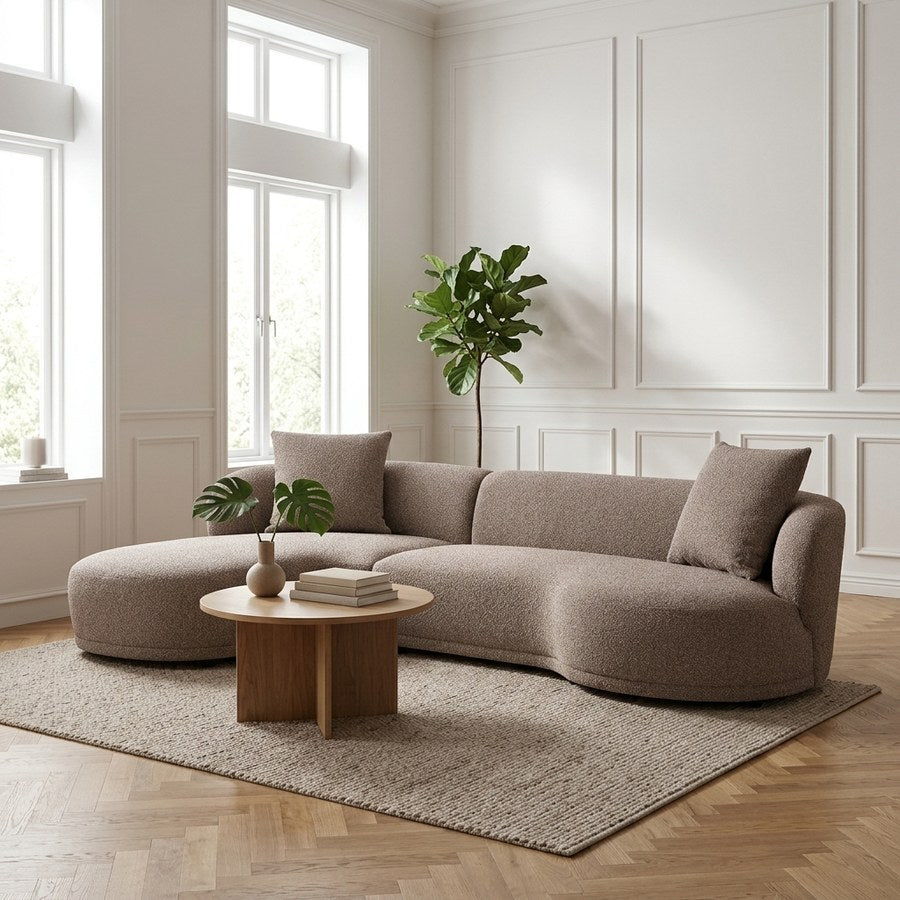 Kingston Sofa med 2 Puder i Brun Fra House Nordic | Venstrevendt | B256cm | Dybde: 67-148 cm