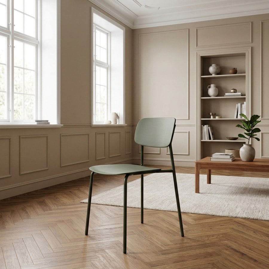 Kirkland Spisebordsstol i Olivengrøn Polypropylen fra Unique Furniture | B43,5xD51xH79 cm