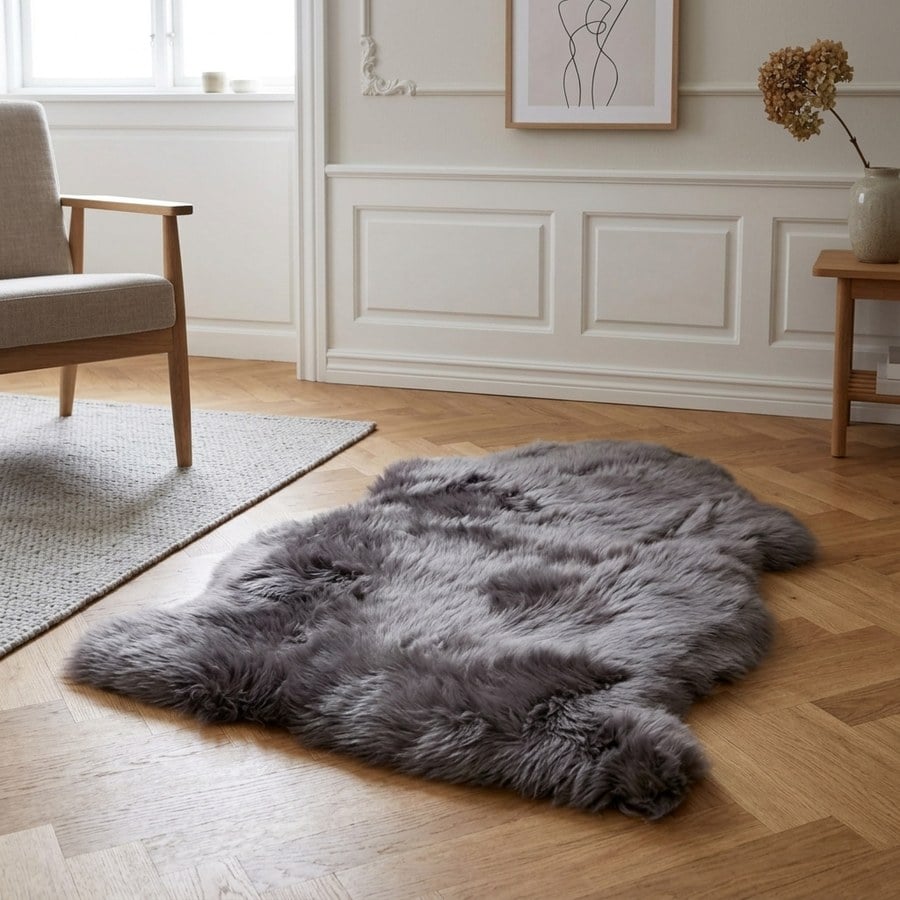 Lammeskind i ægte lysebrun uld Fra House Nordic | 50x85 cm