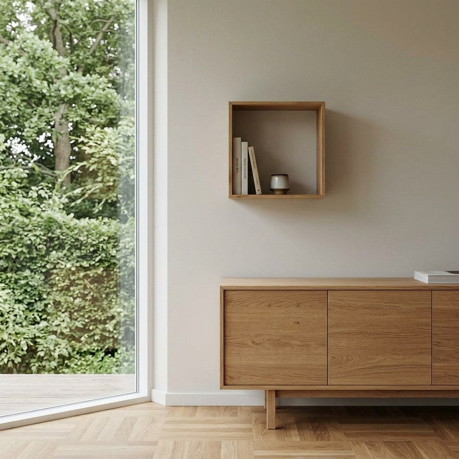 Lattoon Væghylde i 100% Massiv Egetræ fra House Nordic | B30xL18xH30 cm - Billede 1