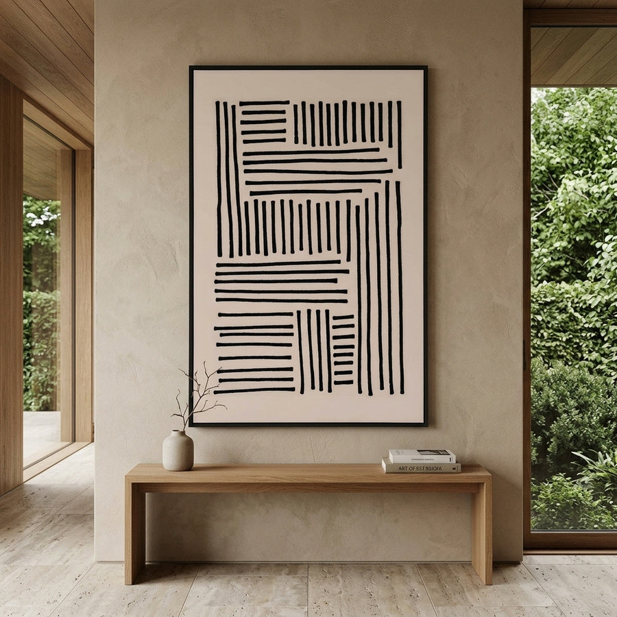 Lipari Lærredsprint i Sort/beige Fra House Nordic | 100x140 cm - No.3 - Billede 1