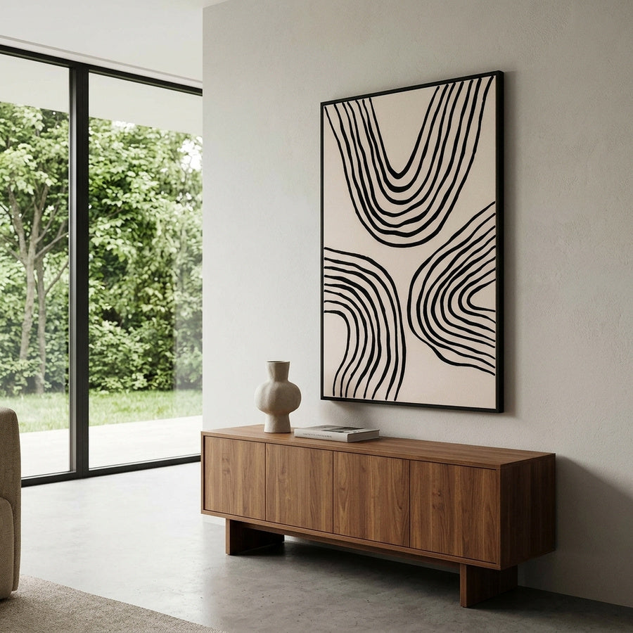Lipari Lærredsprint i Sort/beige Fra House Nordic | 60x90 cm - No.2 - Billede 1