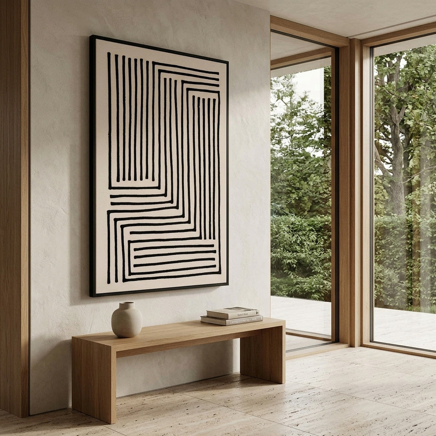 Lipari Lærredsprint i Sort/beige Fra House Nordic | 60x90 cm - No.3 - Billede 1