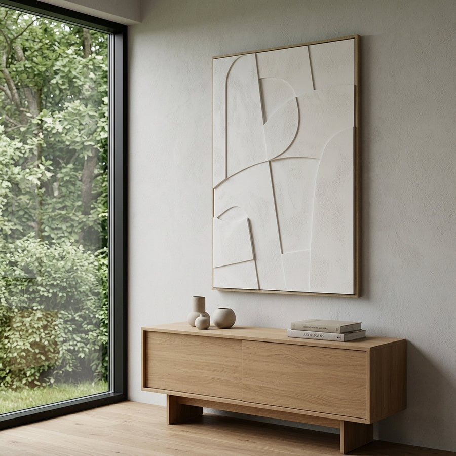 Madeline Relief Vægdekoration i Hvid Fra House Nordic | MDF Ramme - 60x90 cm - No.2 - Billede 1