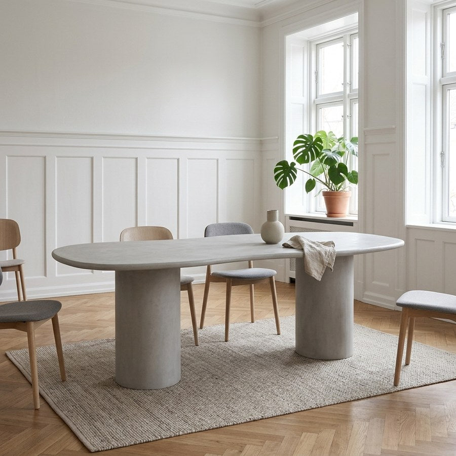 Maranola Spisebord i Lysegrå Cement Look fra House Nordic | L200xB96xH76cm