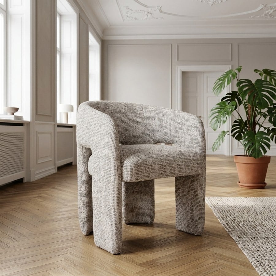 Monroe Spisebordsstol/ Loungestol i Natur Lokkegarn fra House Nordic | L55xB58xH73cm