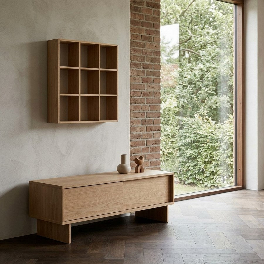 Moss Væghylde/ Sættekasse i Natur Fyrretræ fra House Nordic | L10xB46xH46 cm - Billede 1