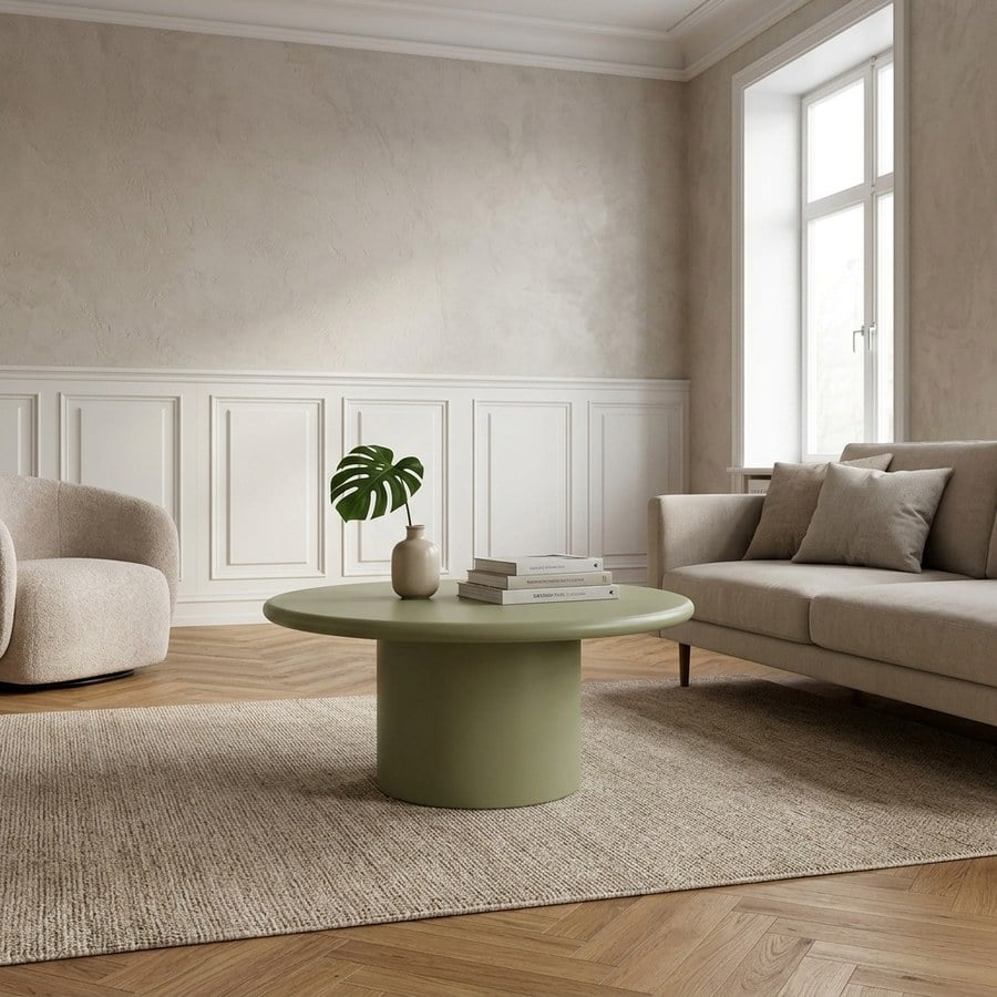 Nagano Sofabord i Grøn MDF fra House Nordic | Ø80xH40cm
