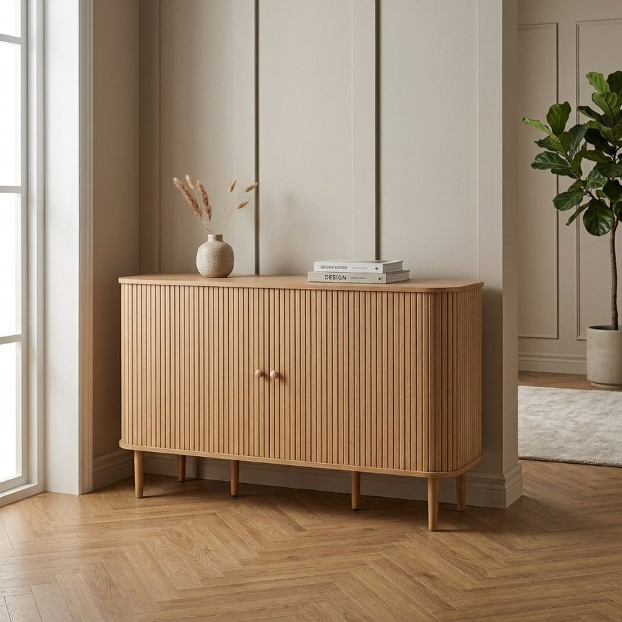 Nikko Skænk med 2 Låger i MDF & Massiv Fyrretræ fra House Nordic | L140xB40xH79