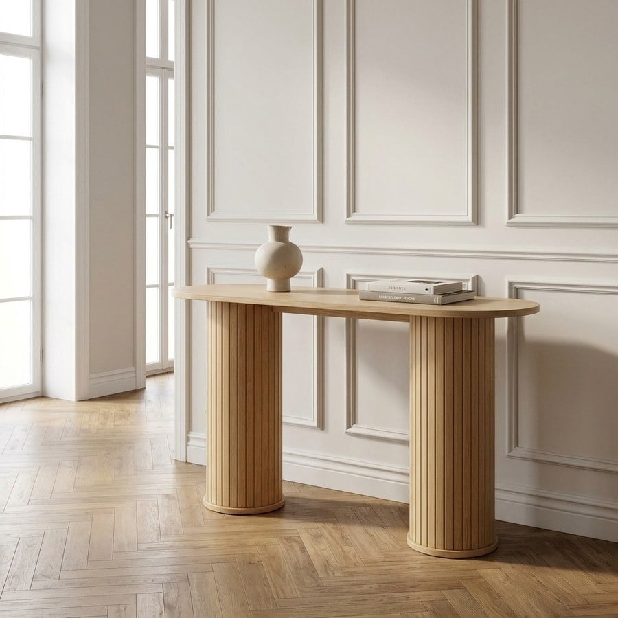 Nola Konsolbord i Natur Egetræ fra Unique Furniture | B130xH75xD40cm