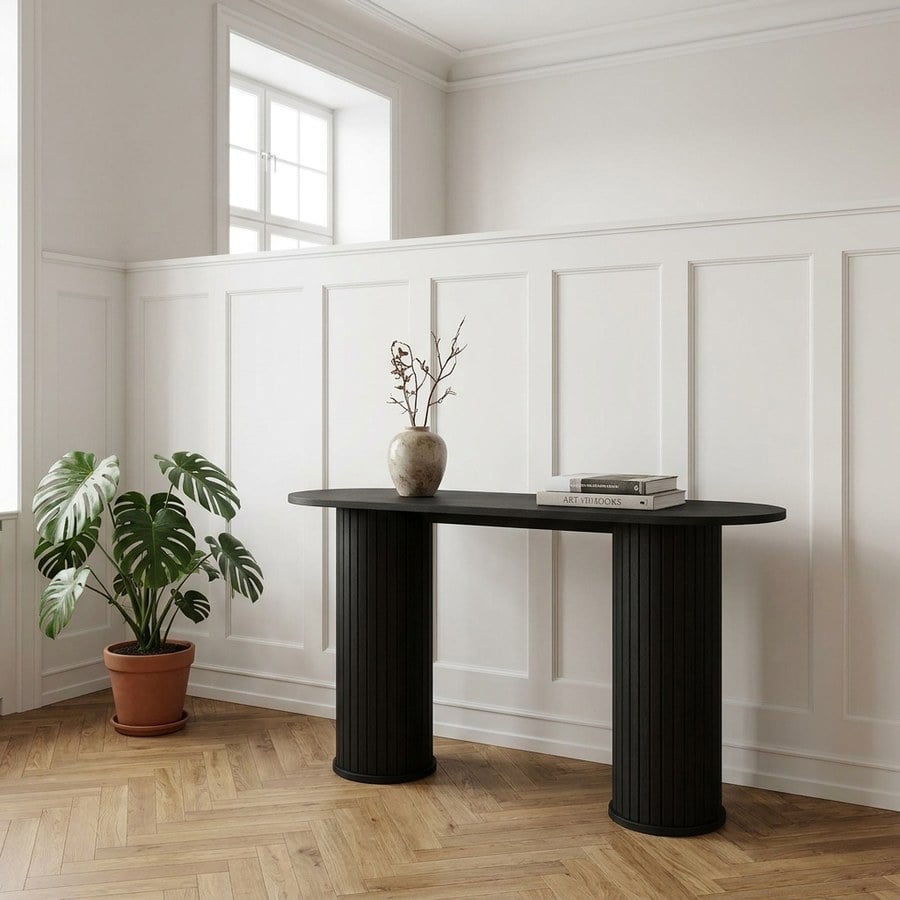 Nola Konsolbord i Sort Egetræ fra Unique Furniture | B130xH75xD40cm