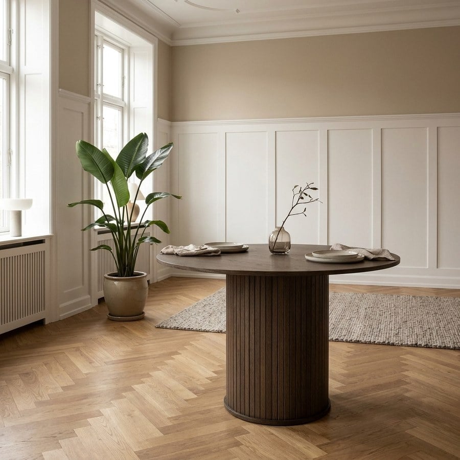 NOLA Spisebord i Mørk Espresso Egetræ fra Unique Furniture | Ø120xH75 cm