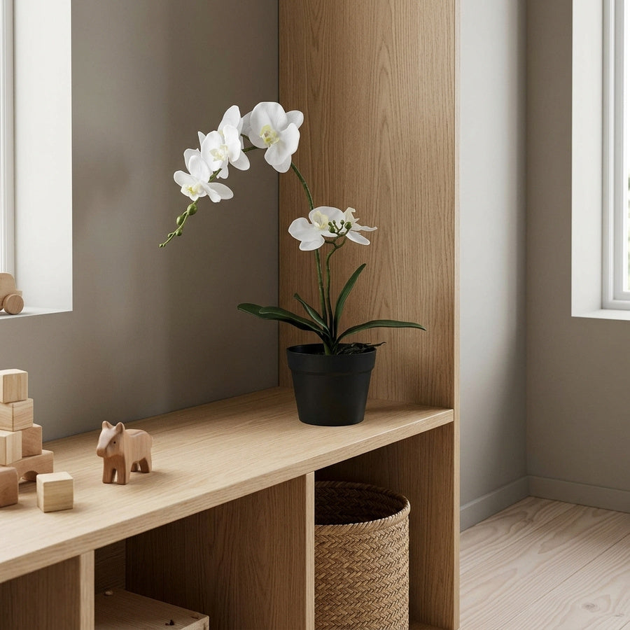 Orkidé - Kunstig Plante i Grøn/Hvid Fra House Nordic | PE Plastik - H:49 cm - Billede 1