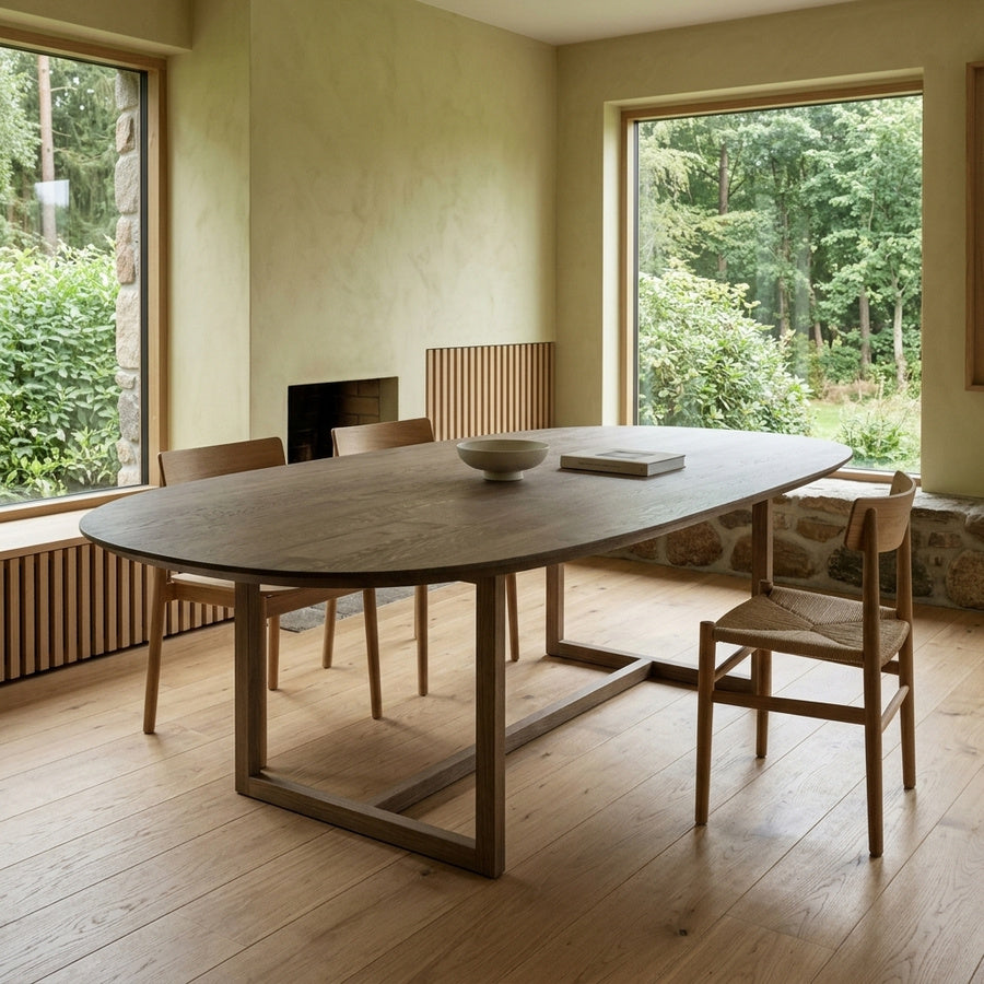Orlando Snedker Spisebord i Massiv Egetræ & Grå Olie fra House Of Sander | B103cm. L240cm. H3cm. - Billede 1 – fra Unique Beds, Home & Living