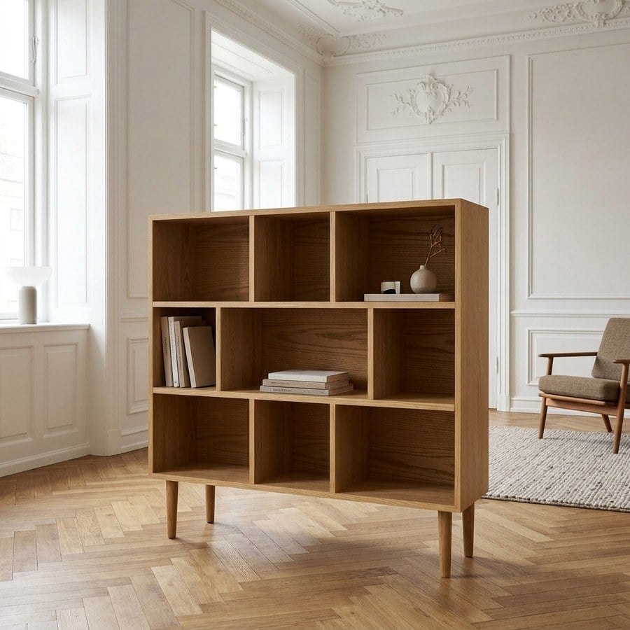 Oshawa Bogreol i 100% Massiv Egetræ og MDF fra House Nordic | B30xL112xH1045cm
