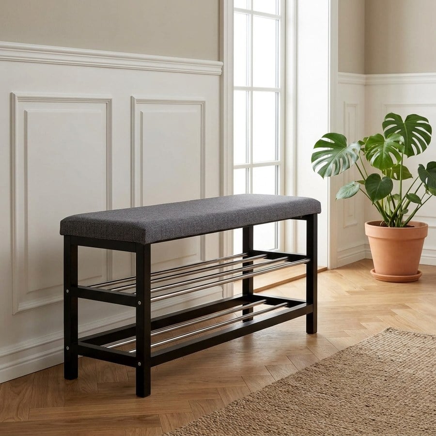 Padova Bænk i sort fra House Nordic | 100x34x50 cm