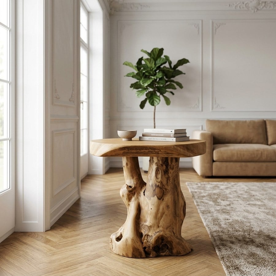Palena Sidebord i Massiv Teaktræ fra House Nordic | Ø40xH45cm