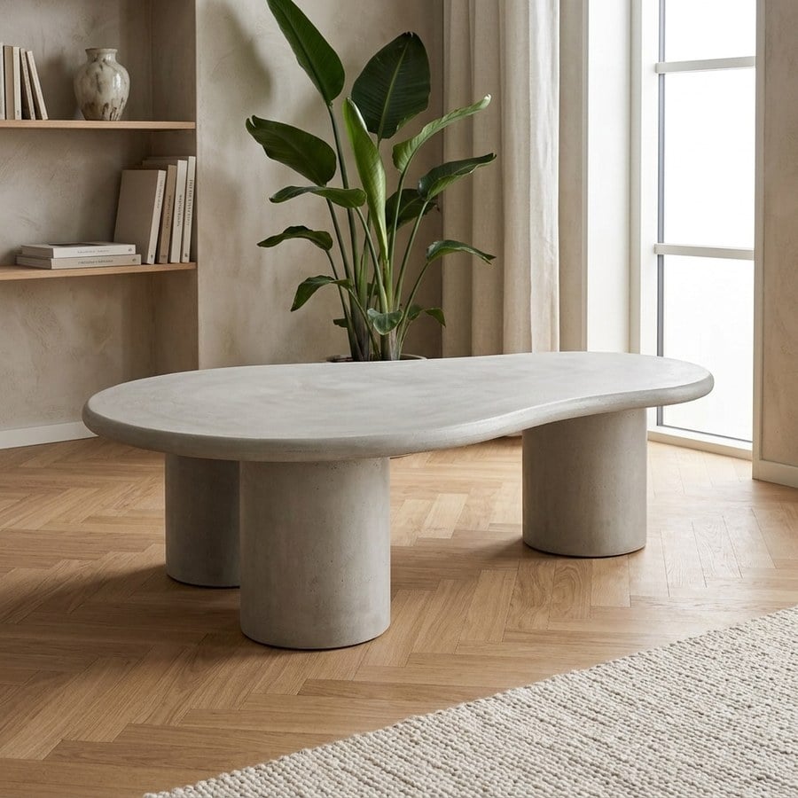 Palmera Sofabord i Lysegrå Cement Look fra House Nordic | L120xB80xH35cm
