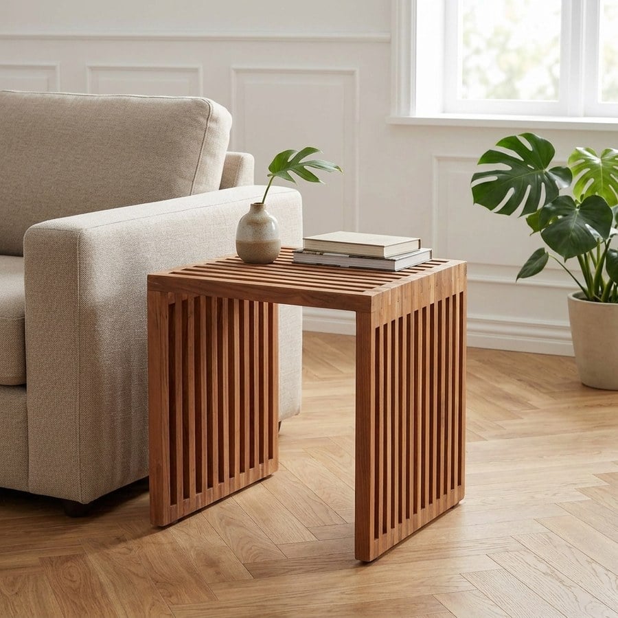 Pego Sofabord/Sidebord i Massiv teaktræ fra House Nordic | H40 x40 x40 cm