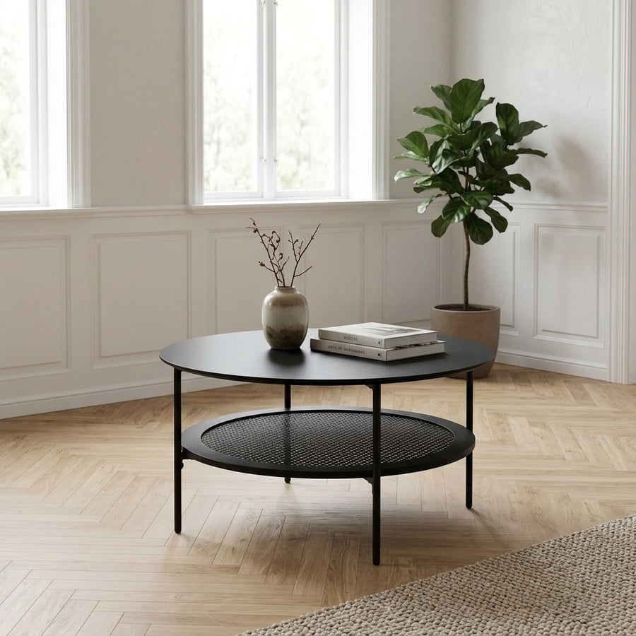 Pensacola Sofabord i MDF og Polyrattan fra Unique Furniture | Ø80xH40cm