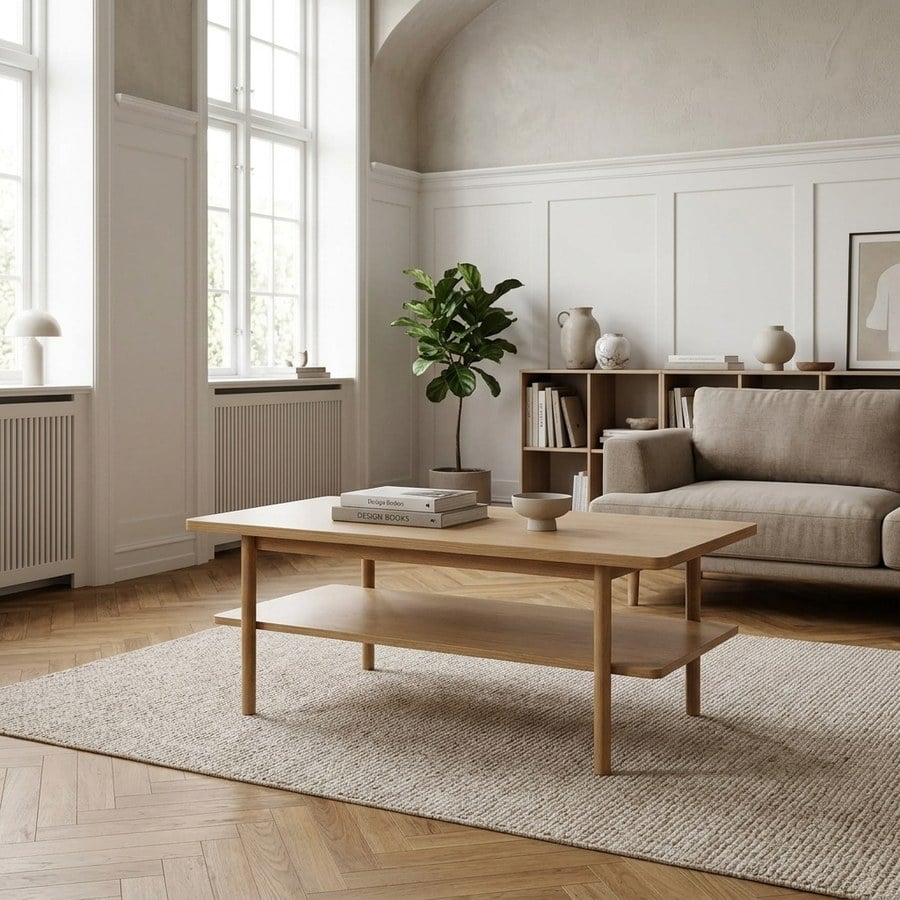 Ponza Sofabord i Egetræ og Finér fra Unique Furniture | L120xB60xH45cm