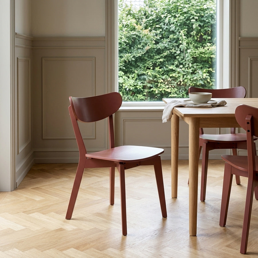 Roxby Spisebordsstol i Terracotta MDF og Stel i Terracotta Gummitræ fra Actona | 45x55x79,5cm - Billede 1