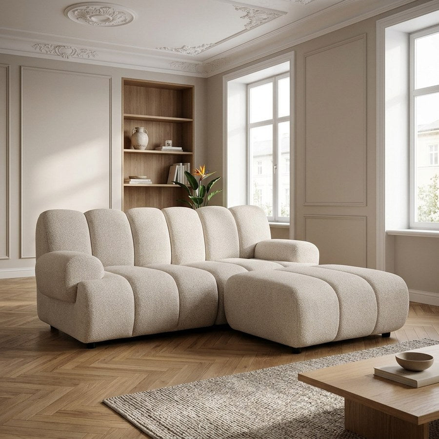 Taza 2,5 personers modulsofa med puf i Sand Højrevendt fra House Nordic | 95-175x190x77cm