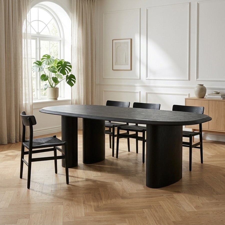 Tirano Spisebord i Sort Askefiner Fra House Nordic | 100x220x76 cm