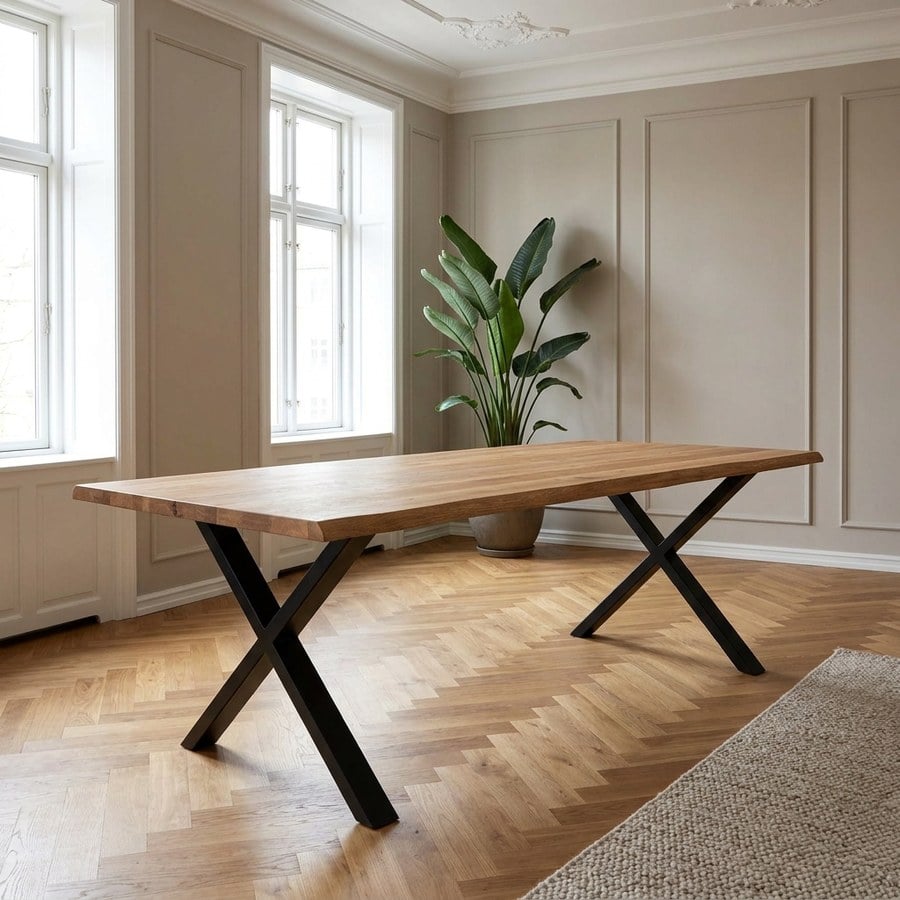 Toulon Spisebord i massiv olieret eg med bølget kant Fra House Nordic | 95x240x75cm