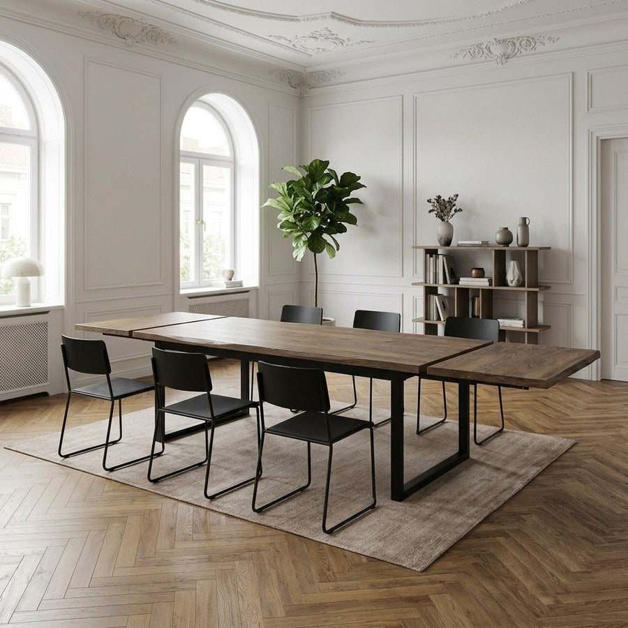 Toulon Tillægsplader (2 stk) i Smoked 100% Massiv Egetræ til 3 m Bord fra House Nordic | L100xB50xH4cm