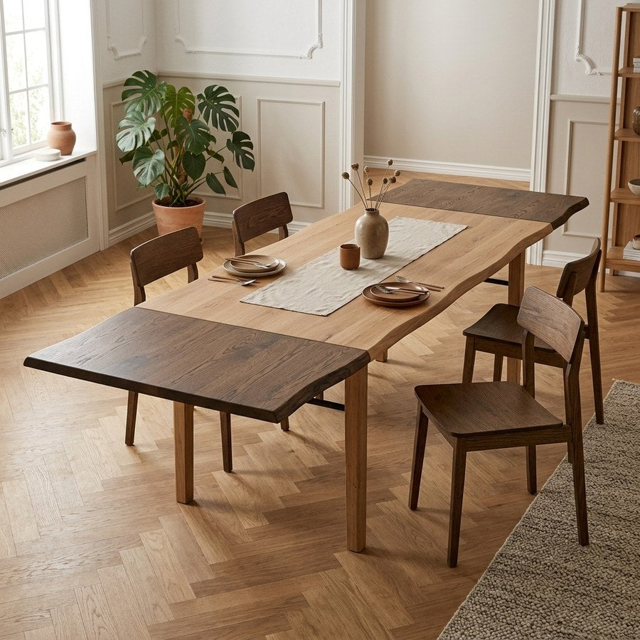 Toulon Tillægsplader Sæt med 2 (Smoked 100% Massiv Egetræ) | L95xB50xH4cm | fra House Nordic