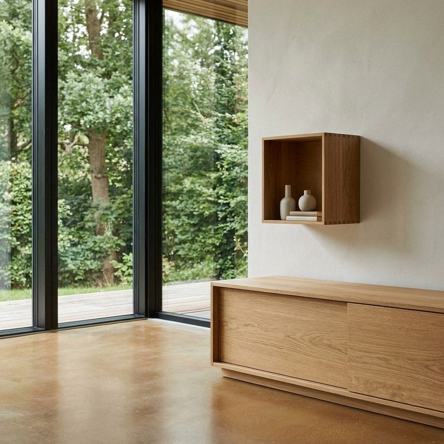 Townsville Fingertappet Væghylde/Sengebord i 100% Massiv Egetræ fra House Nordic | L30xB18xH30 cm - Billede 1