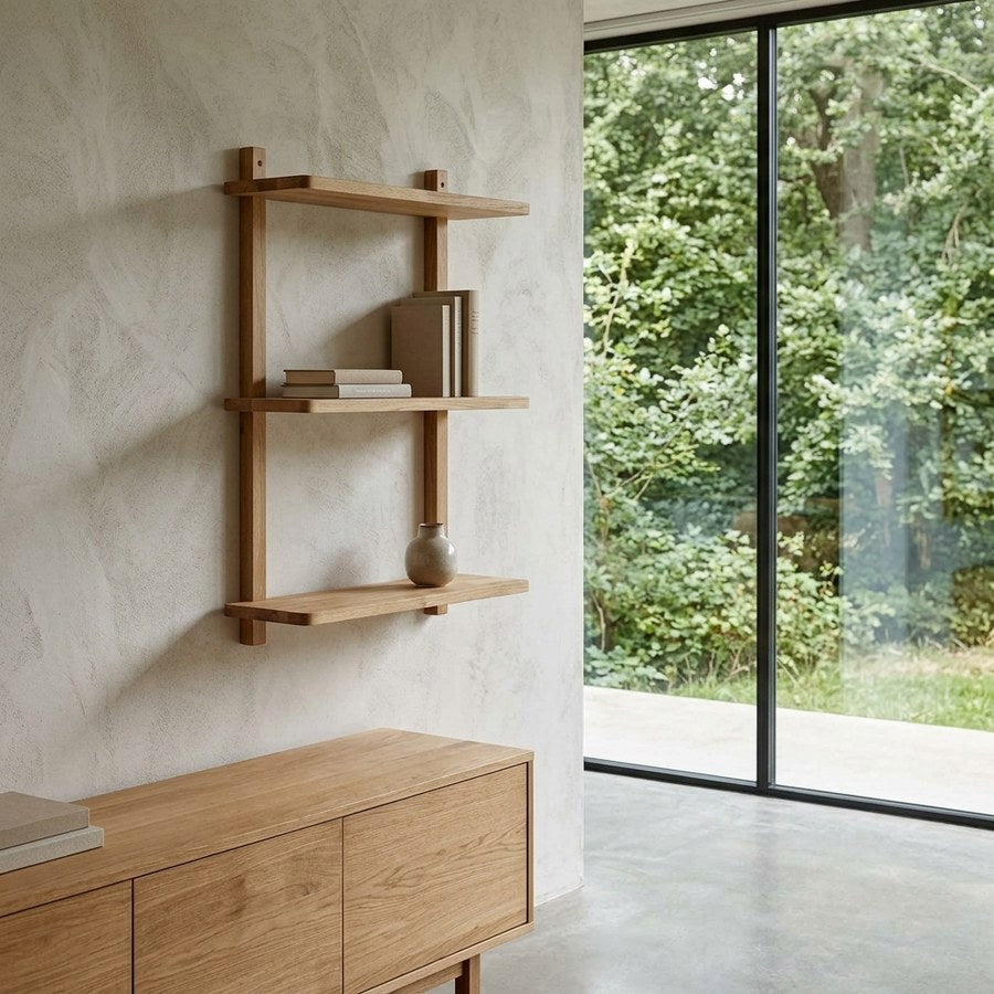 Townsville Væghylde i 100% Massiv Egetræ fra House Nordic | L50xB20xH75cm - Billede 1
