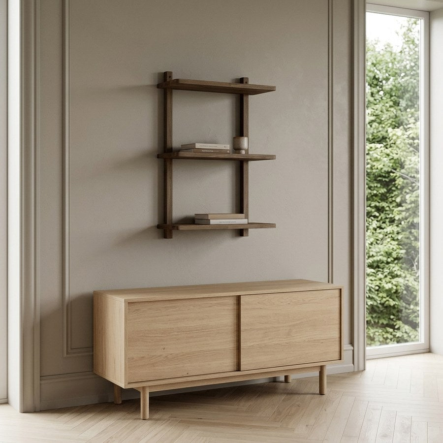 Townsville Væghylde i Mørkebrun Egetræ fra House Nordic | B50xD20xH75 cm - Billede 1