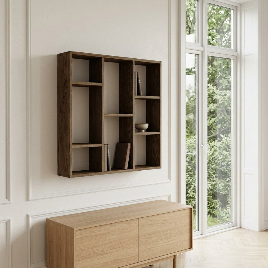 Townsville Væghylde i Mørkebrun Egetræ fra House Nordic | B70xD15xH70 cm - Billede 1