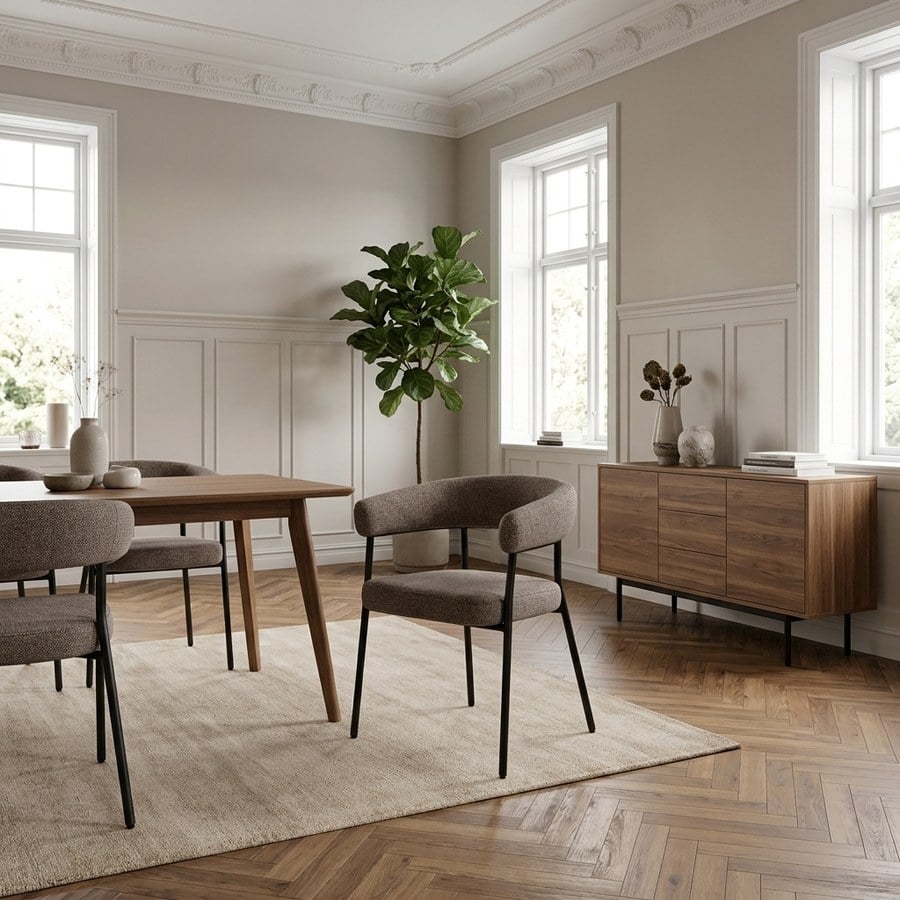 Trivio Spisebordsstol i Brun med Sort Metal Stel fra House Nordic | L56xB575xH77cm