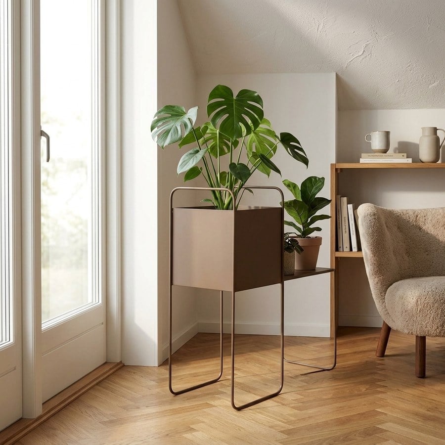 Urtepotte i Stål Brun fra House Nordic