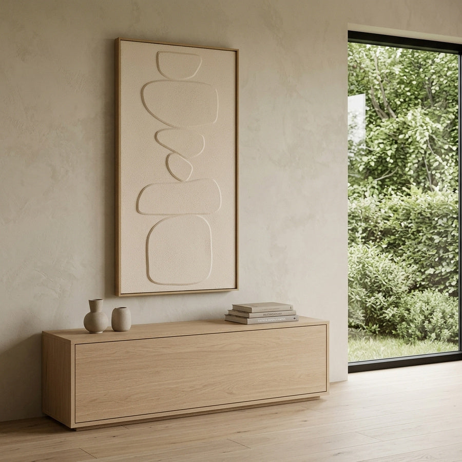 Victoria Relief Vægdekoration i Beige Polyester &amp; Fyrretræ fra House Nordic | B60xL4,5xH120 cm - Billede 1