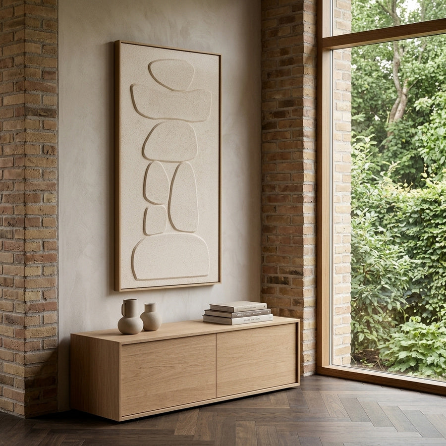 Victoria Relief Vægdekoration i Beige Polyester &amp; Fyrretræ fra House Nordic | B60xL4,5xH120 cm - Billede 1