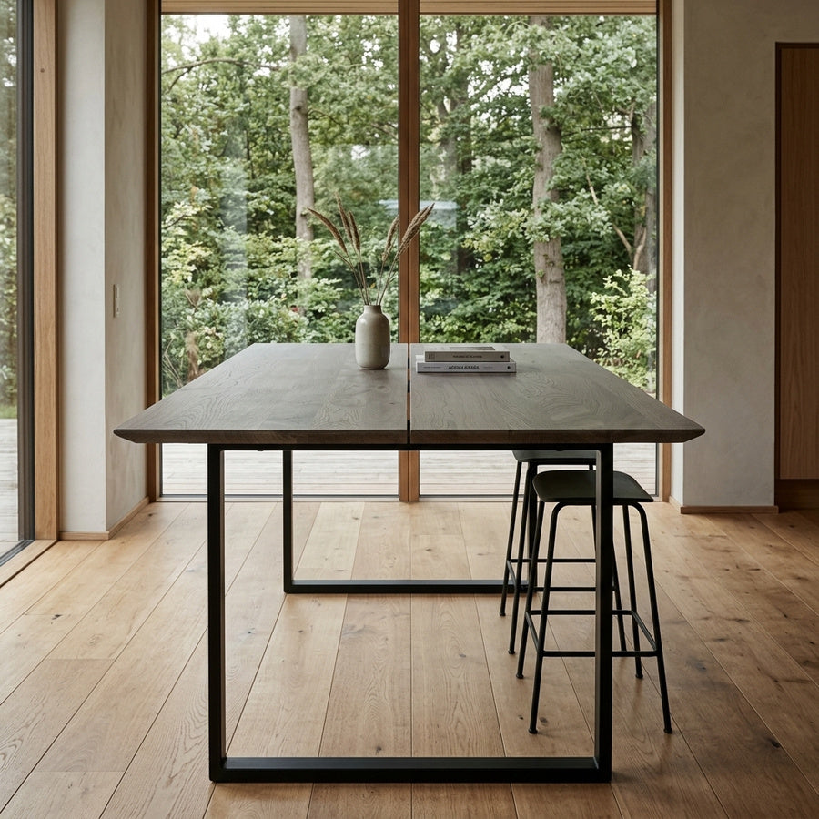 Vidar Snedker Barbord i Massiv Egetræ & Grå Olie fra House Of Sander | B: 72cm. L: 130cm. H: 3cm. - Billede 1 – fra Unique Beds, Home & Living