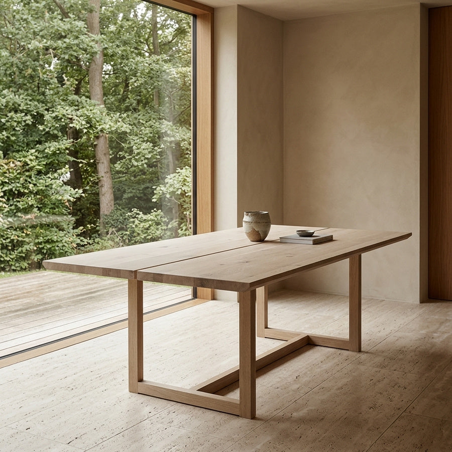 Vidar Snedker Cafébord i Massiv Egetræ & Hvid Olie fra House Of Sander | B: 72cm. L: 130cm. H: 3cm. - Billede 1 – fra Unique Beds, Home & Living
