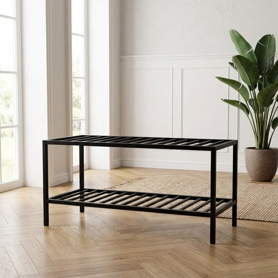 Vita skohylde i sort stål fra House Nordic | 79x34 cm - OUTLET