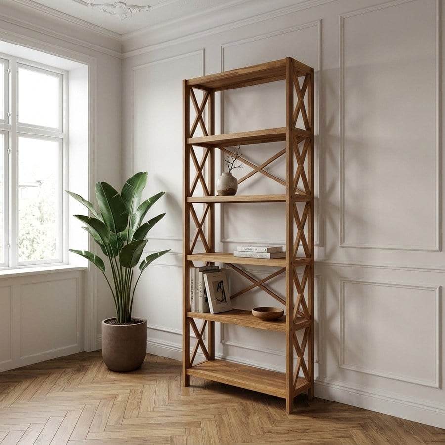 X-shelf Reol i Olieret Egetræ med 6 Hylder fra Unique Furniture | B70xD30xH198cm