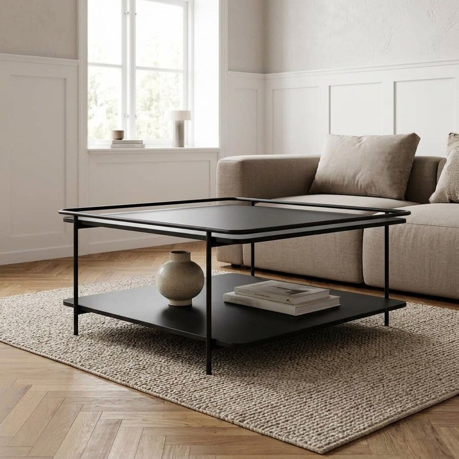 Yuba Sofabord i Sort Metal fra Unique Furniture | B75xD75xH34,3cm