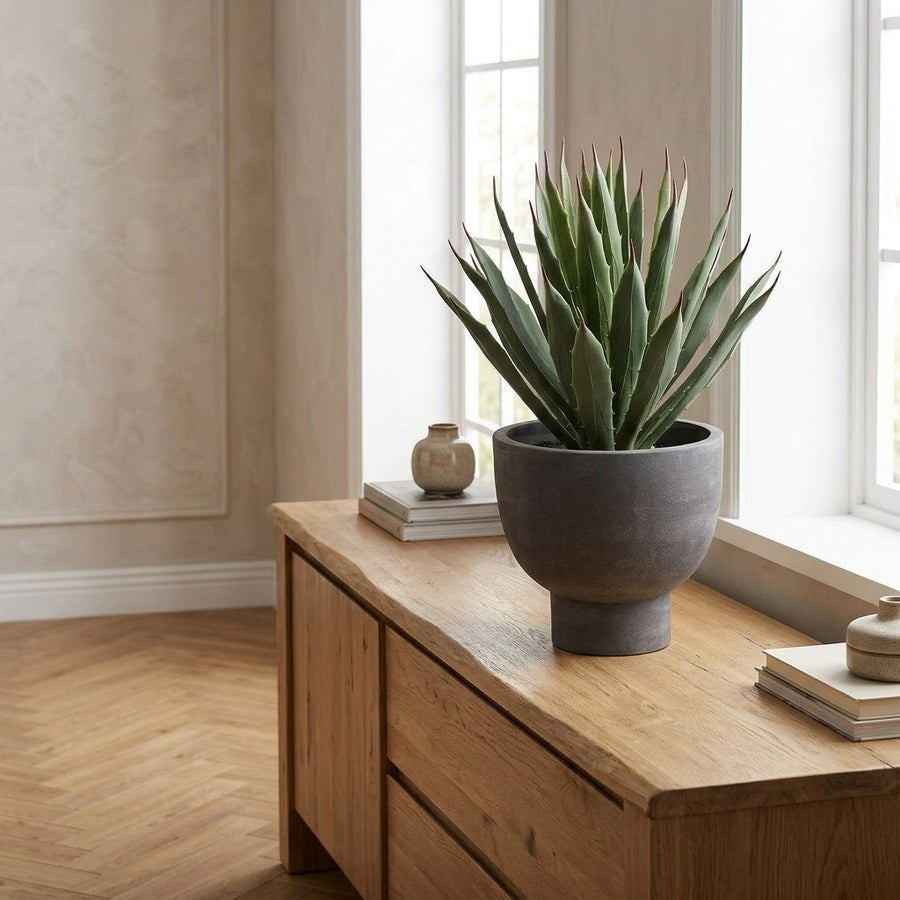 Agave Kunstig Plante i Grøn/Grå PE Plastik med Potte fra House Nordic | L32xB31xH41 cm