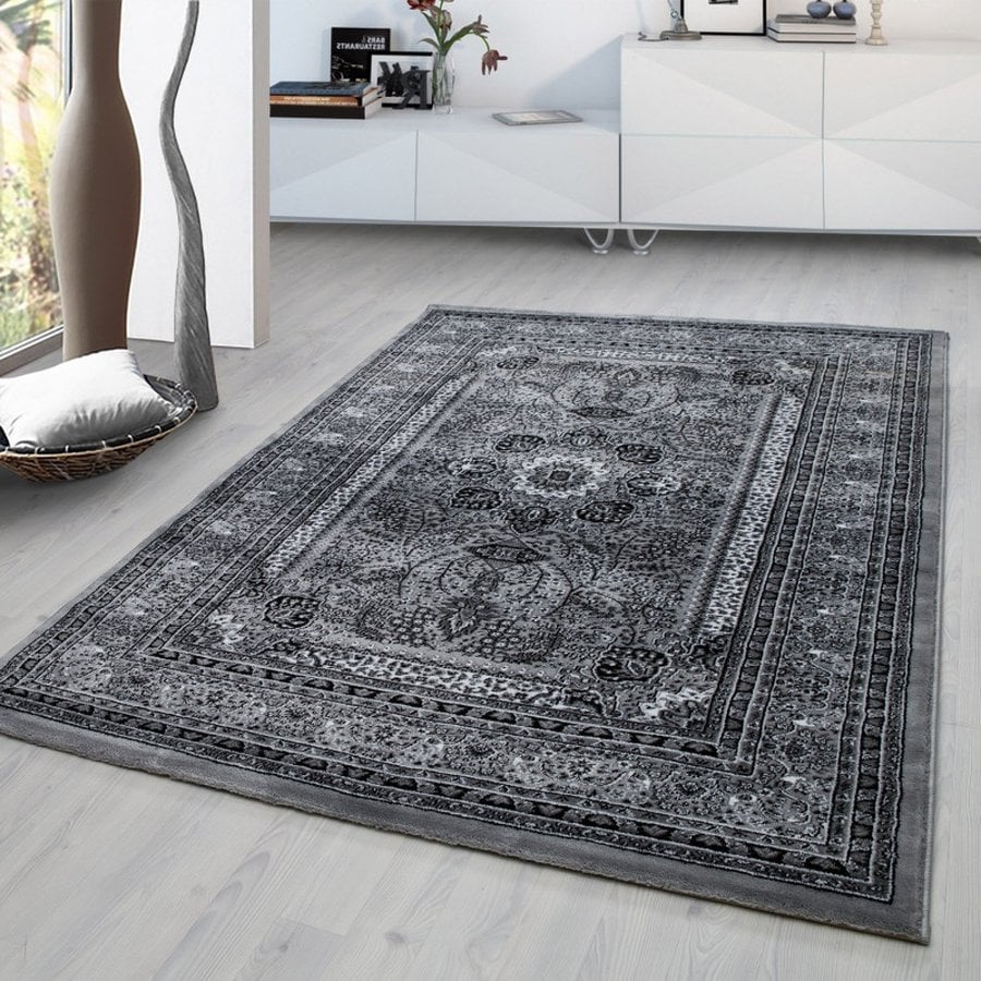 Aiden Gulvtæppe i Grå med Kant fra Rugs by Uniquebeds, Home &amp; Living | Flere Størrelser