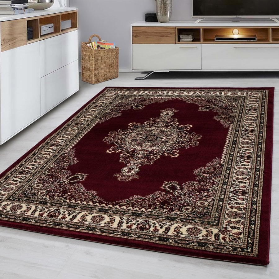 Aiden Gulvtæppe i Rød med Kant fra Rugs by Uniquebeds, Home &amp; Living | Flere Størrelser
