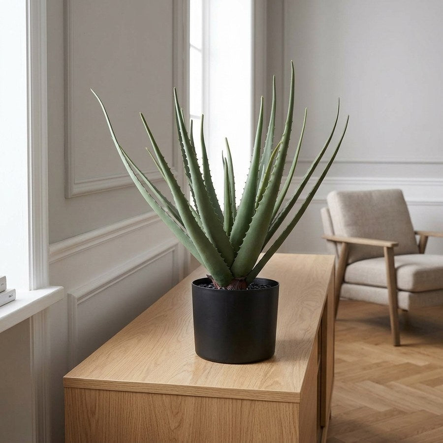 Aloe Vera Kunstig Plante i Grøn PE Plastik fra House Nordic | L30,5xB30,5xH51 cm