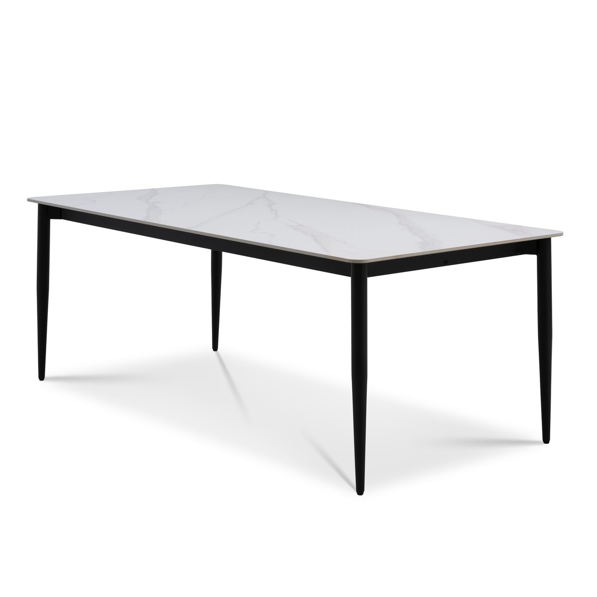 white ceramic/black metal legs – Arctic Classic spisebord – fra Unique Beds, Home & Living