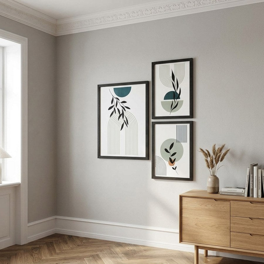 Aspen Rammesæt i Sort MDF & Glas fra House Nordic | 3 Rammer